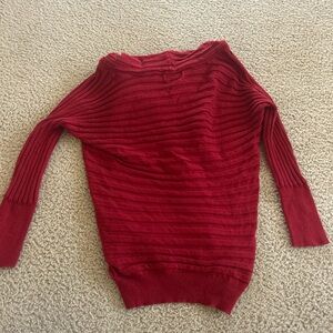 a.n.a Off-the-Shoulder Ribbed Red Sweater